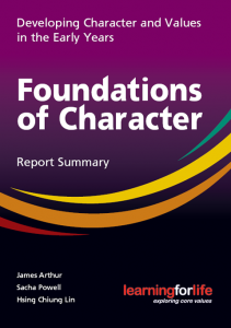 Report cover - Foundations of Character